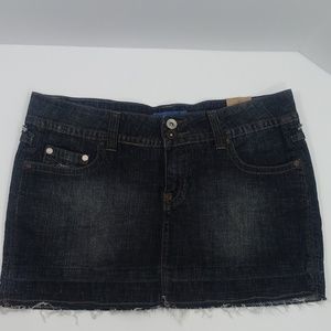 Denim mini cutoff skirt 5 pocket